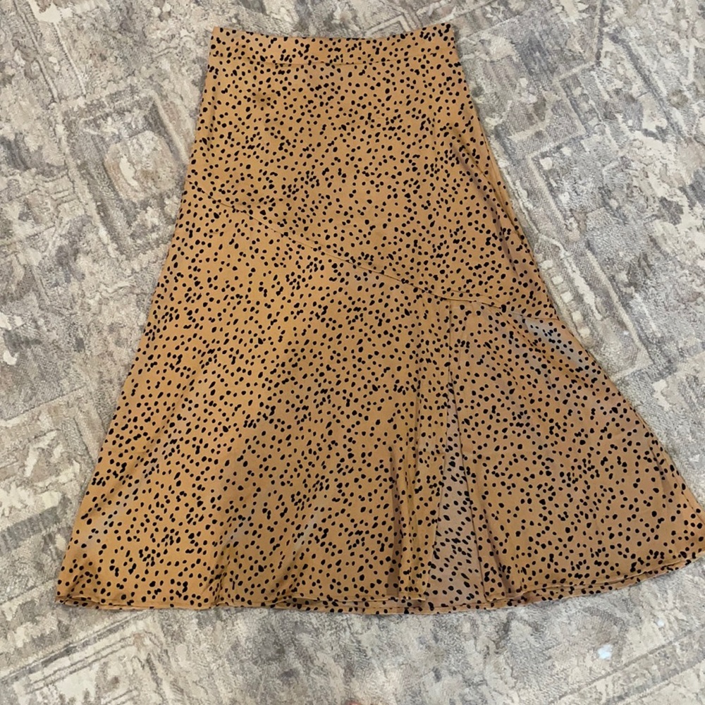 She + Sky Animal Print Satin Skirt
